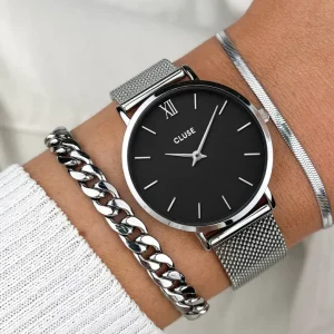 Minuit mesh black, Silver colour
